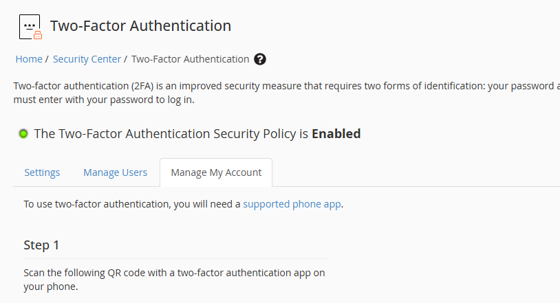 How to Enable and Disable Two-Factor Authentication (2FA) for cPanel/WHM